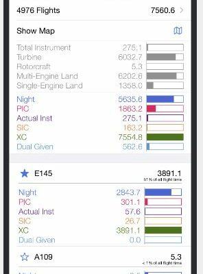 A picture of a logbook on an iPhone