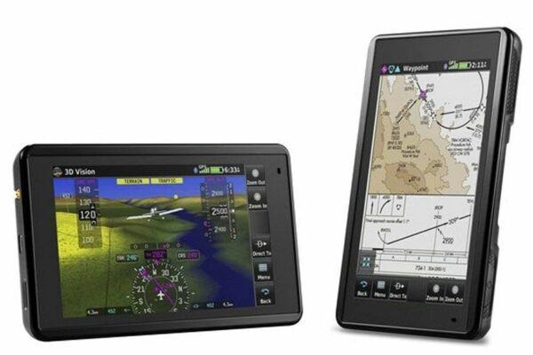 A close up of the Garmin Aera 660 in horizontal and vertical modes