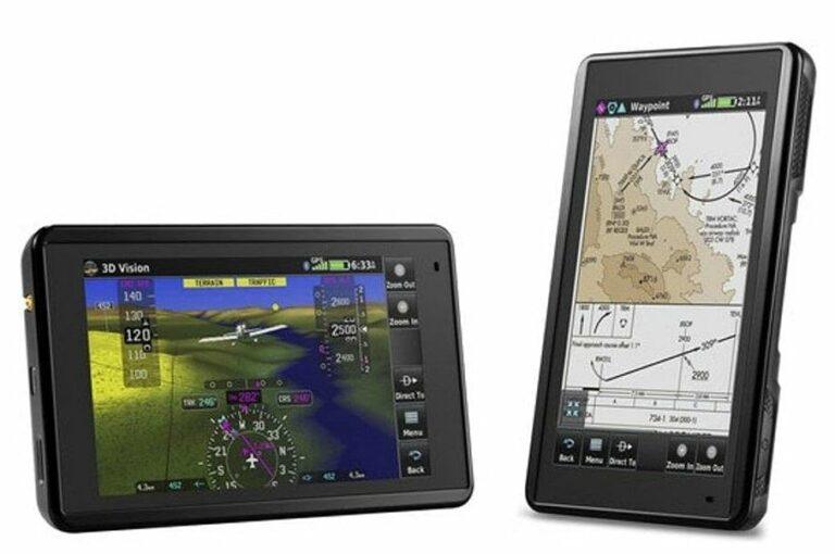 A close up of the Garmin Aera 660 in horizontal and vertical modes